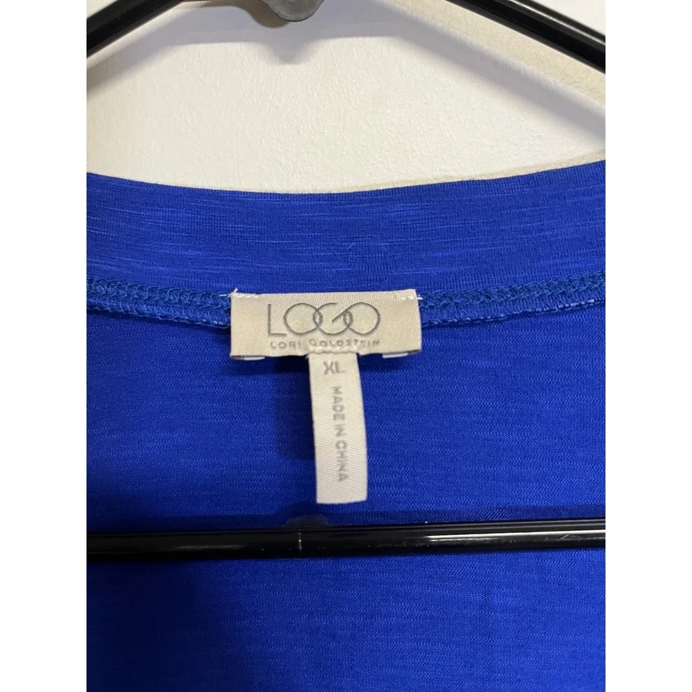 LOGO by Lori Goldstein Women's Blue Long Sleeve Cardigan With Buttons Size XL